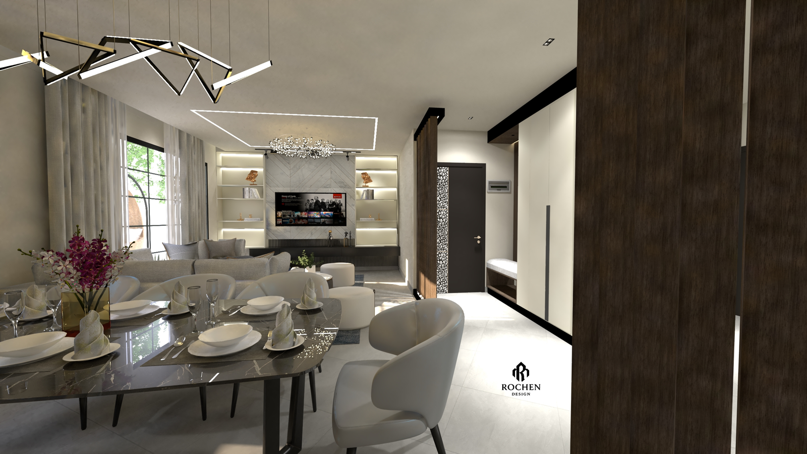 Villa Interior Excellence in El Echatt: A Symphony of Form and Light