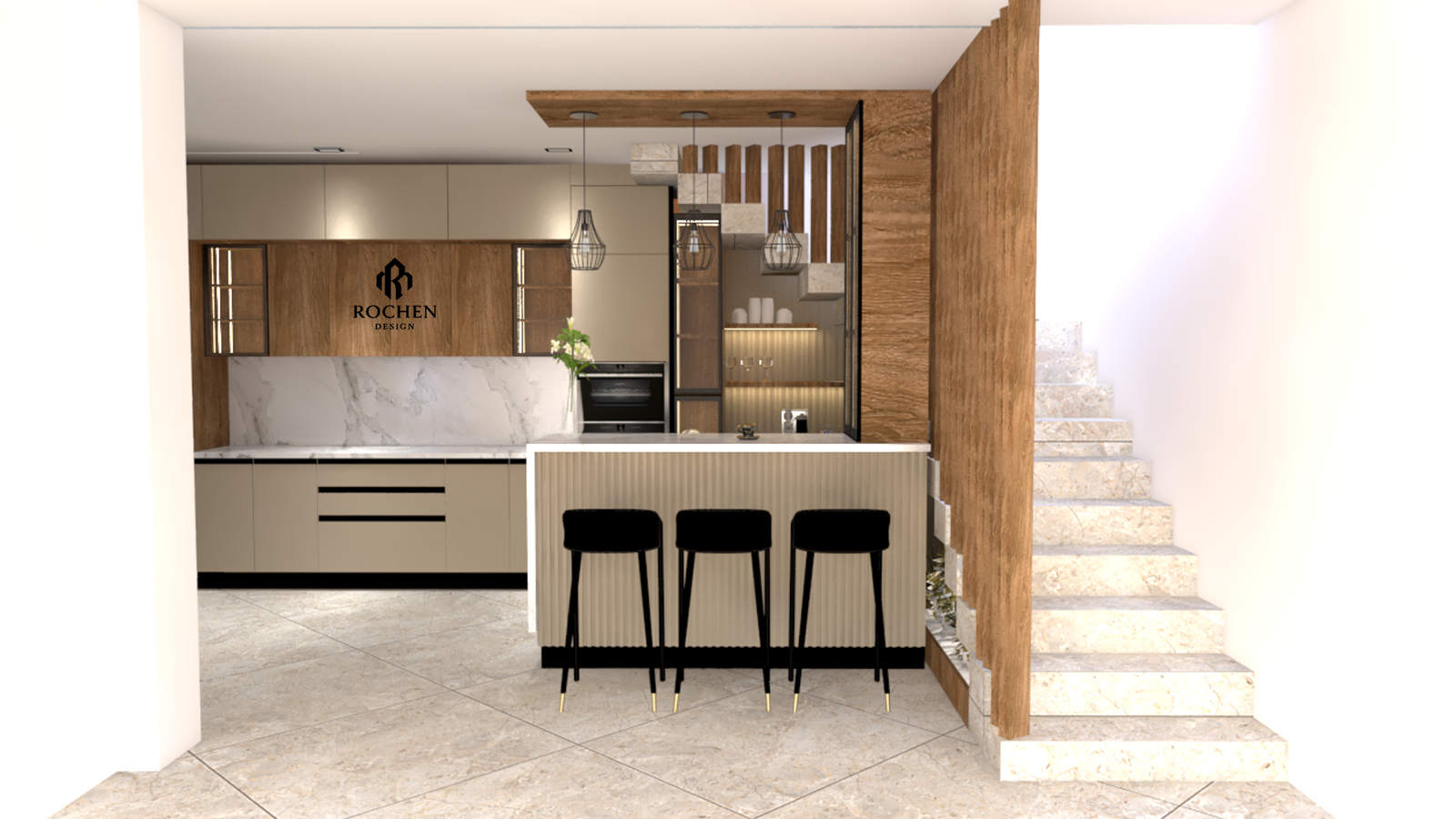 Contemporary Luxury Villa Kitchen Interior Design Project