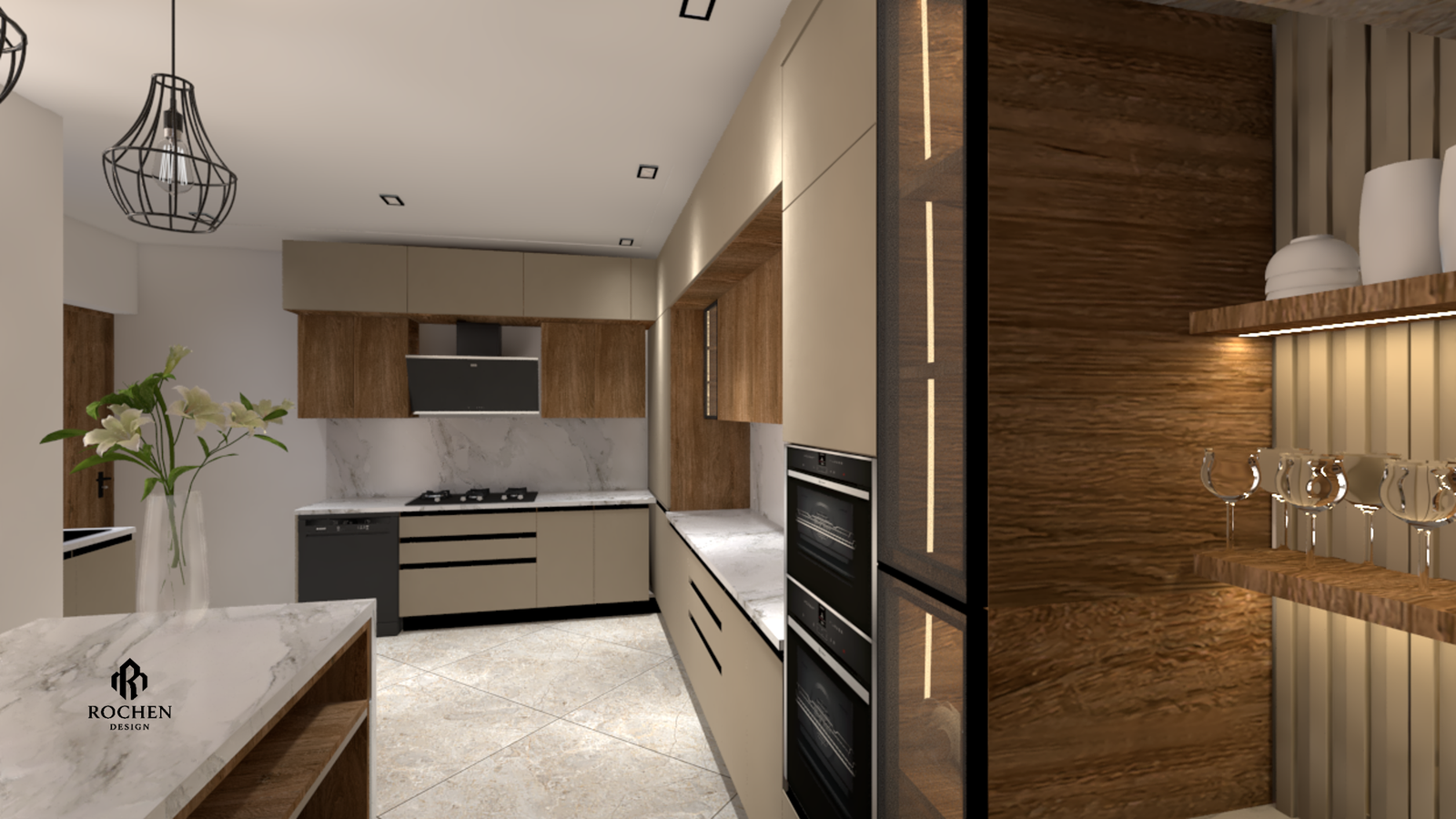 Contemporary Luxury Villa Kitchen Interior Design Project - Image 5